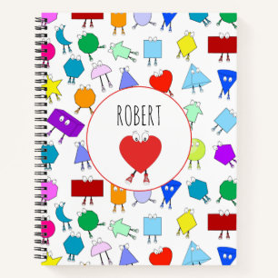 Carnet Formes géométriques 2D et 3D colorées Motif pour e