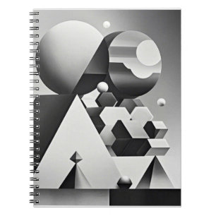 Carnet Formes géométriques en noir blanc gris