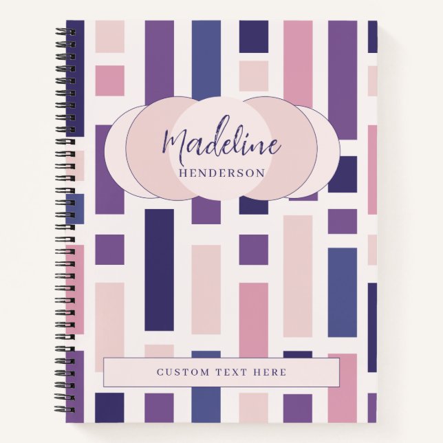 Carnet Formes géométriques violettes roses modernes (Devant)