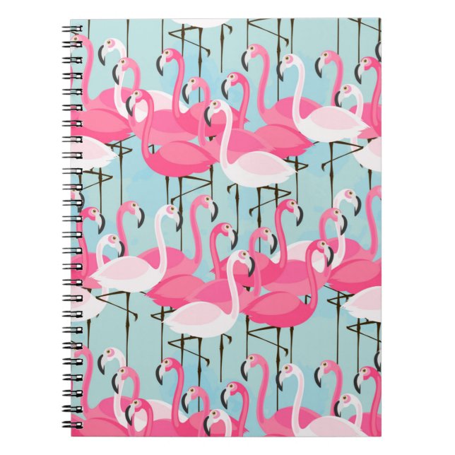 Carnet Foule rose et blanche des Flamants roses (Devant)