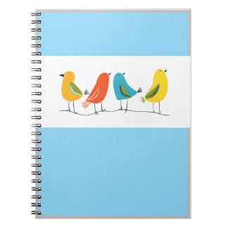 Carnet Four Birds Perched on a Twig Notebook