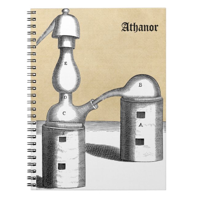 Carnet Fournaise alchimie personnalisée et fiole d'alumin (Devant)
