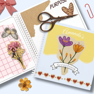 Carnet Fournisseur de moutarde florale personnalisée bleu