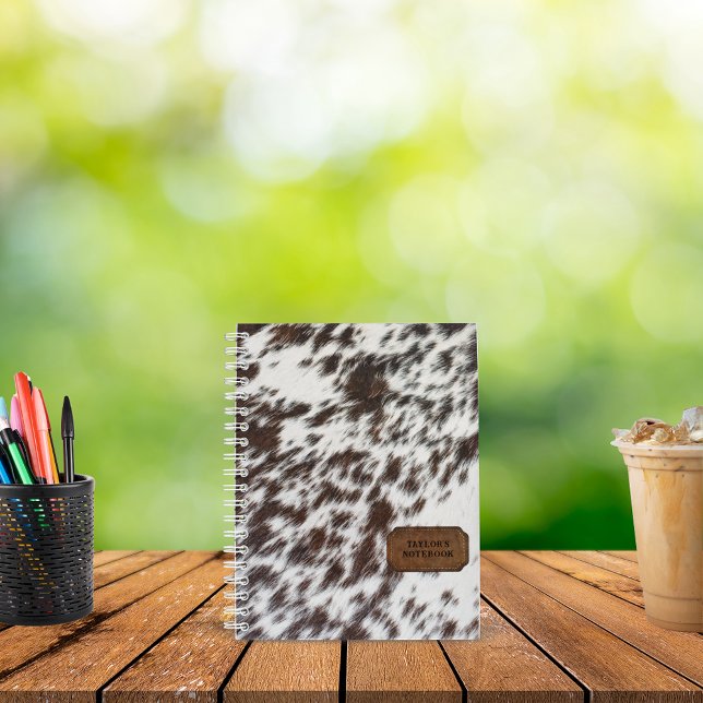 Carnet Fourrure de vache Brown et blanche et Cuir (Créateur téléchargé)