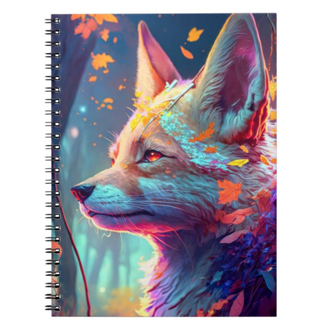 Carnet Fox Animal Portrait Peinture Dark Caractère Spirit (Devant)