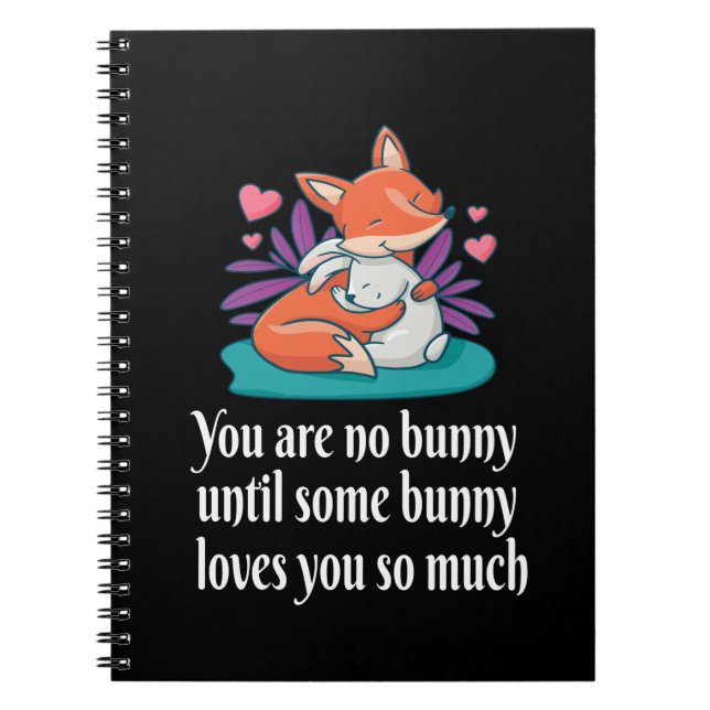 Carnet Fox Et Bunny Couple Aimez La Paix Amis (Devant)