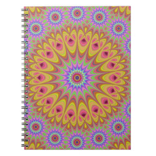 Carnet Fractal Mandala Floral Psychedelic Retro