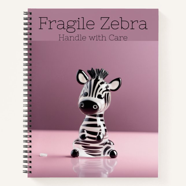 Carnet Fragile Zebra : Manipuler avec soin (Devant)