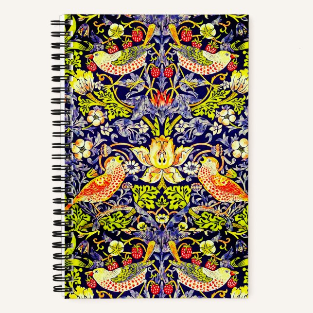 Carnet Fraise Thief Oiseaux William Morris (Recto)