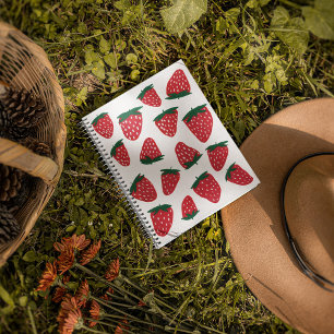 Carnet Fraises d'été bio - rouge et vert