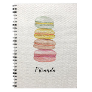 Carnet Français Macarons aquarelle peinte à la main