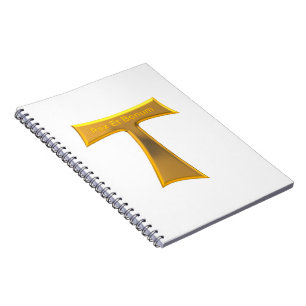 Carnet Franciscain Tau Cross Pax Et Bonum Gold Metallic