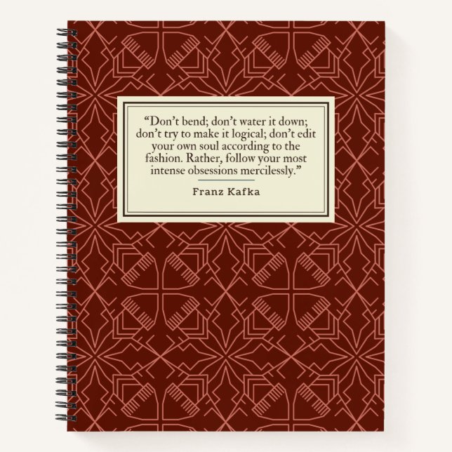 Carnet Franz Kafka Citation de l'auteur (Devant)