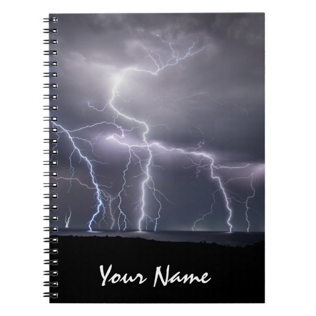 Carnet Frappe de foudre orage noir et violet photo (Devant)