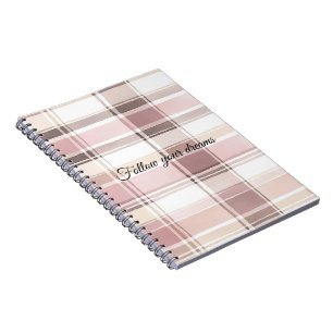 Carnet Frappes Plaid Chic Rose Crème Blanche