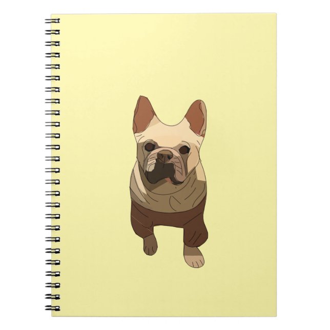 Carnet French Bulldog, Lavender Purple (Devant)