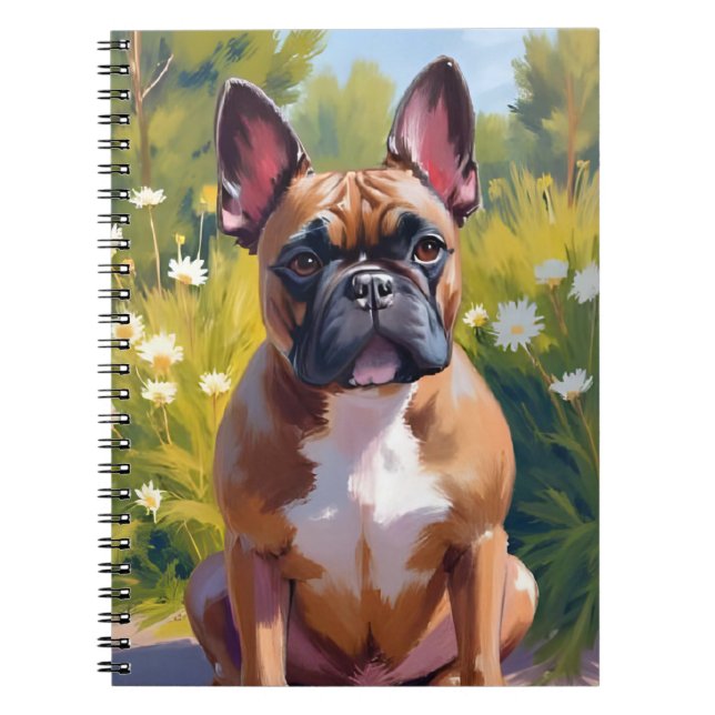 Carnet French Bulldog Pet Peinture Chien Art (Devant)
