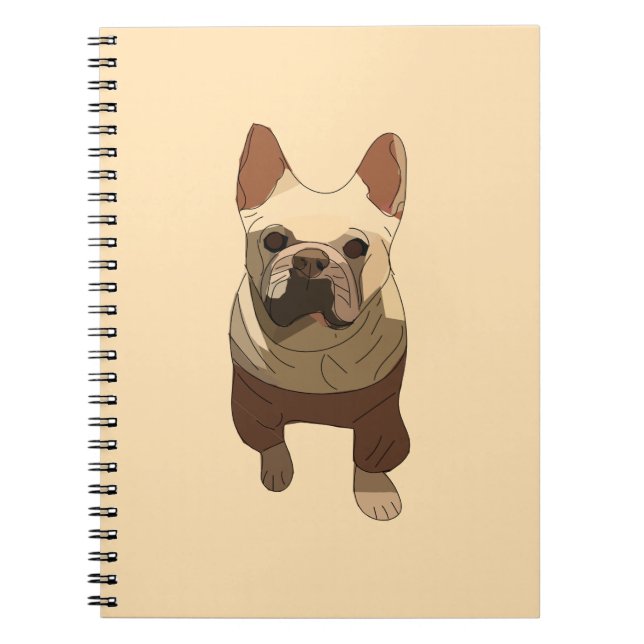 Carnet French Bulldog, Soft Peach (Devant)
