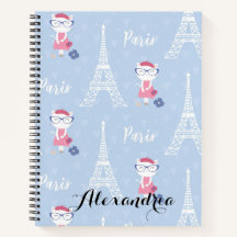 French Kitty Cat à Paris Motif bleu