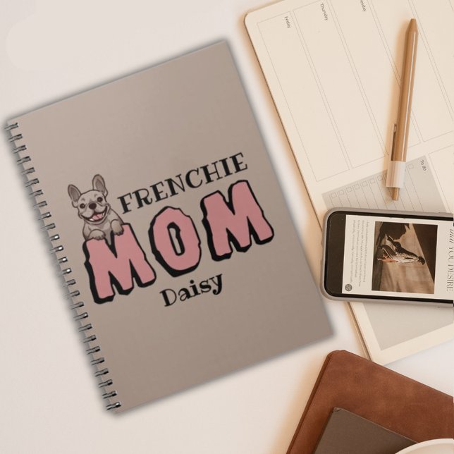 Carnet Frenchie Mom French Bulldog Lover Nom personnalisé (Créateur téléchargé)