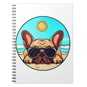 Carnet Frenchie Profitant De La Plage