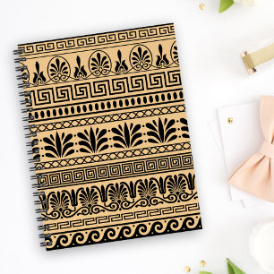 Carnet Fret grec, Motif méditerranéen, Brown