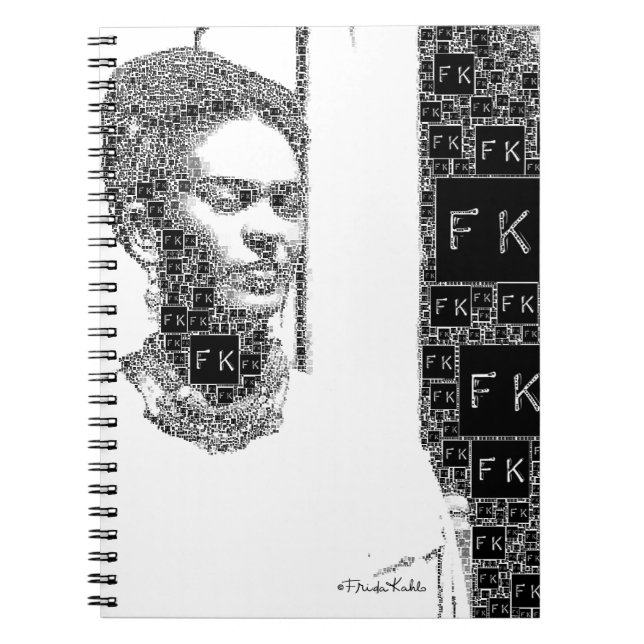 Carnet Frida Kahlo Portrait noir et blanc (Devant)