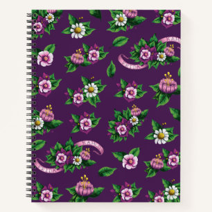 Carnet Frida Kahlo   Purlpe Floral Bouquet Motif