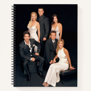Carnet FRIENDS™ Groupe en tenue de soirée noir et blanc