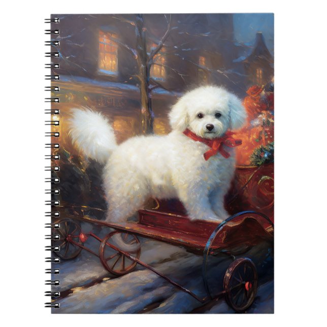 Carnet Frise de Bichon Frise Festin de Noël (Devant)