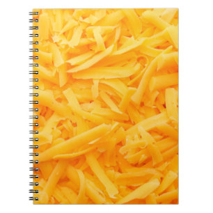 Carnet fromage cheddar râpé vue de dessus