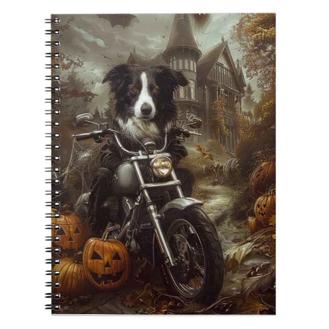 Carnet Frontière Collie équitation Moto Halloween Effraya (Devant)
