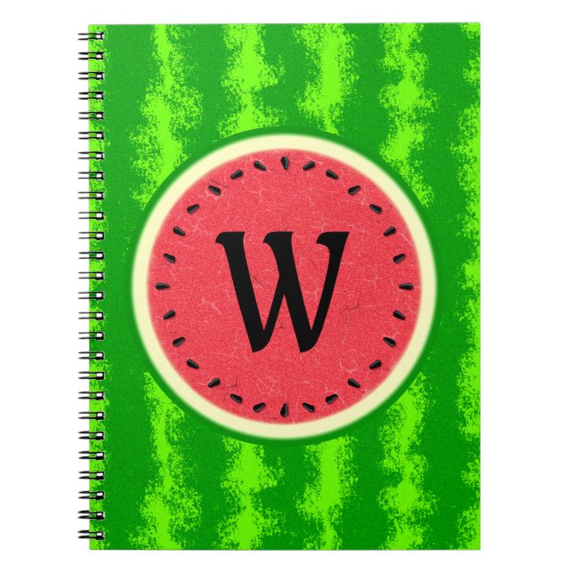 Carnet Fruit d'été de la tranche de pastèque avec Monogra (Devant)
