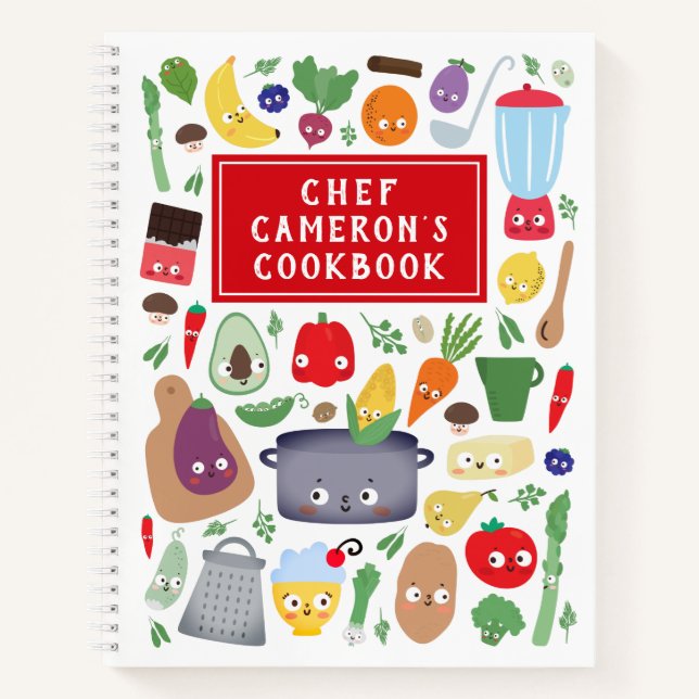 Carnet Fruit Fruit Fruit Funny Vegetable Visages Chef Kid (Devant)