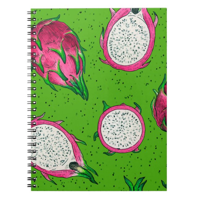 Carnet Fruit rouge dragon vert (Devant)