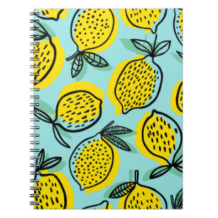 Carnet Fruits de citron : motif vintage été.