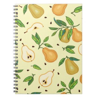 Carnet Fruits de poires jaunes : Illustration Vintage.