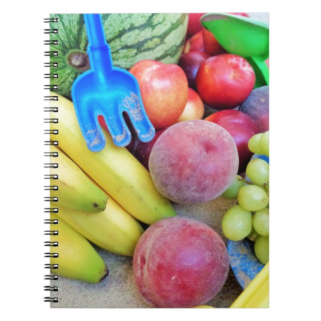 Carnet Fruits d'été, Nourriture, Melon, Raisins, Pêches,  (Devant)