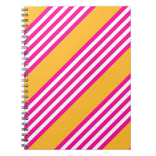 Carnet Fuchsia et jaune cinq bandes motif