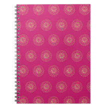 Fuchsia | Médaillons de fleurs de Zinnia dorées