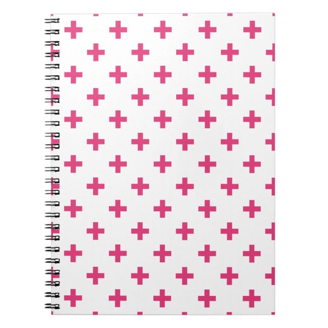 Carnet Fuchsia polka croise sur blanc (Devant)