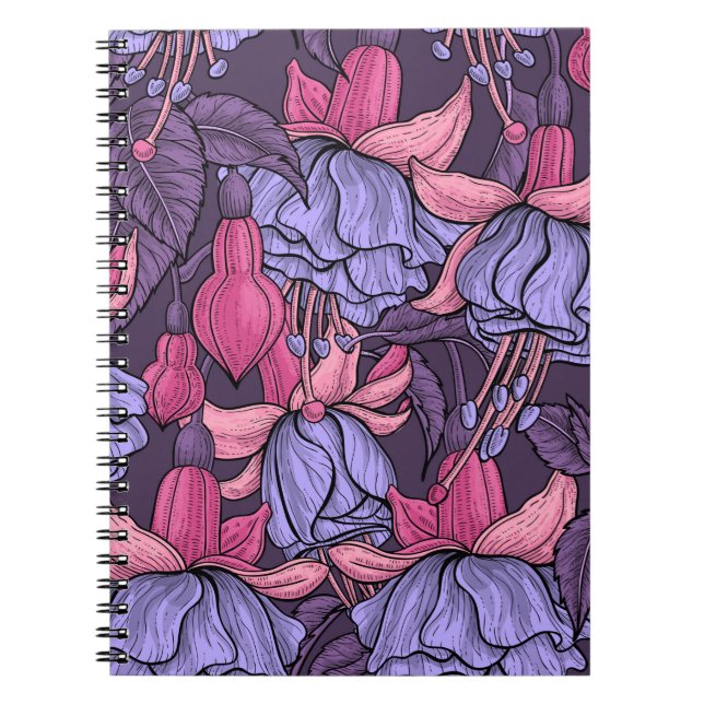 Carnet Fuchsia rose et violet (Devant)