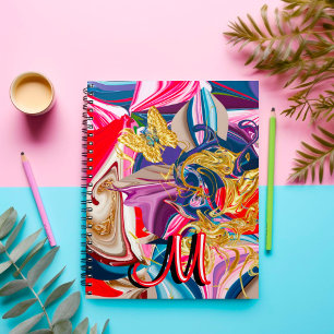 Carnet Fumée Tourbillonnante Dorée Colorée Monogramme Liq