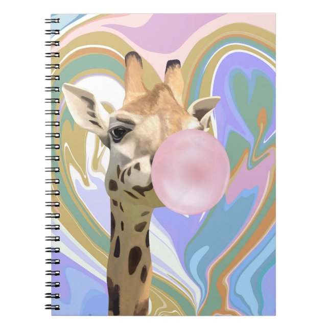 Carnet Fun Bubblegum soufflant Giraffe Liquide Swirl Bleu (Devant)