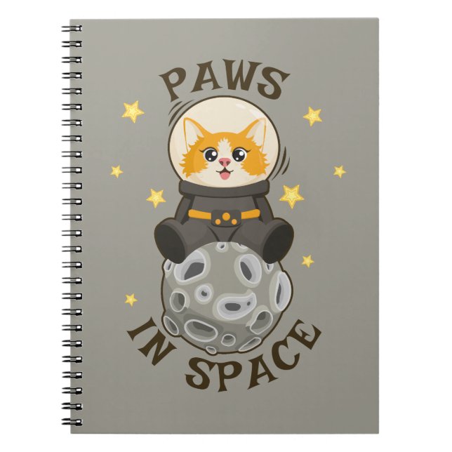 Carnet Fun Cat in space Cat Astronaut Cosmic animal Moon (Devant)