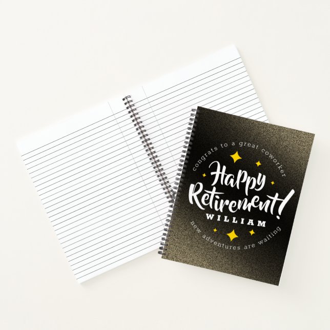 Carnet Fun Gold Glitter Stars Retirement New Adventures (Intérieur)