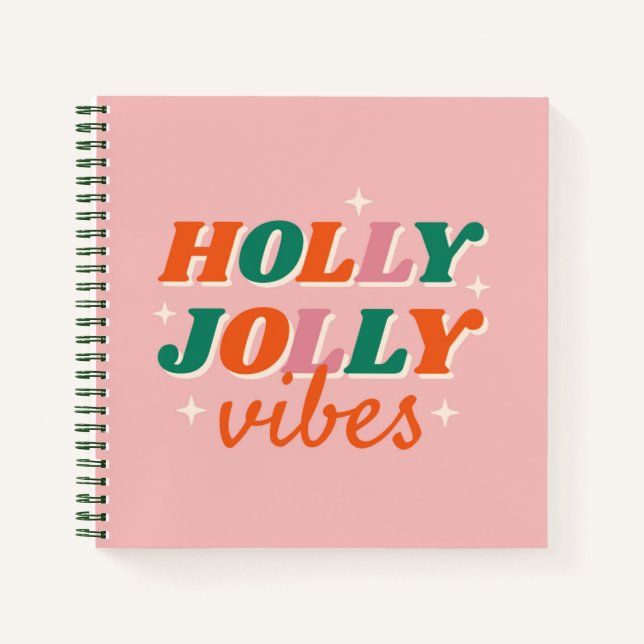 Carnet Fun Holly Jolly Vibes Design de Noël (Devant)