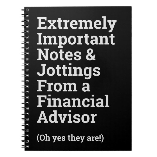Carnet Fun Important Conseiller Financier (Devant)