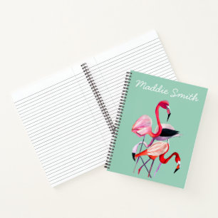 Carnet Fun rose flamingo aquarelle illustration