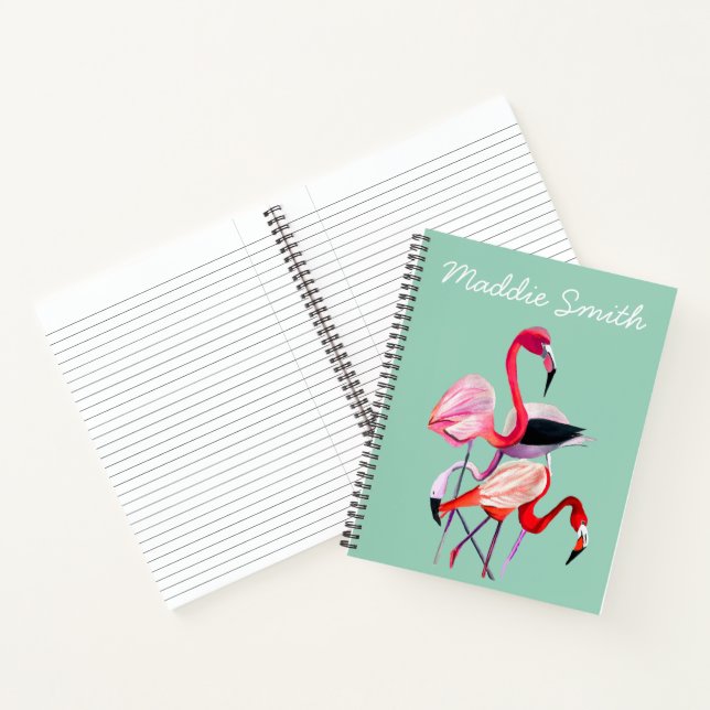 Carnet Fun rose flamingo aquarelle illustration (Intérieur)